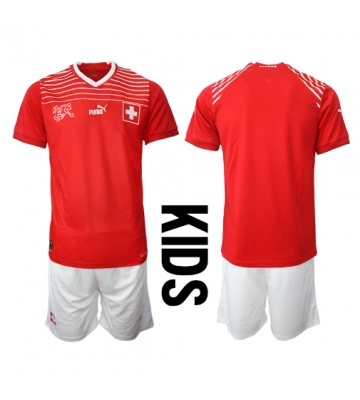 Sveits Hjemmedraktsett Barn VM 2022 Kortermet (+ Korte bukser)